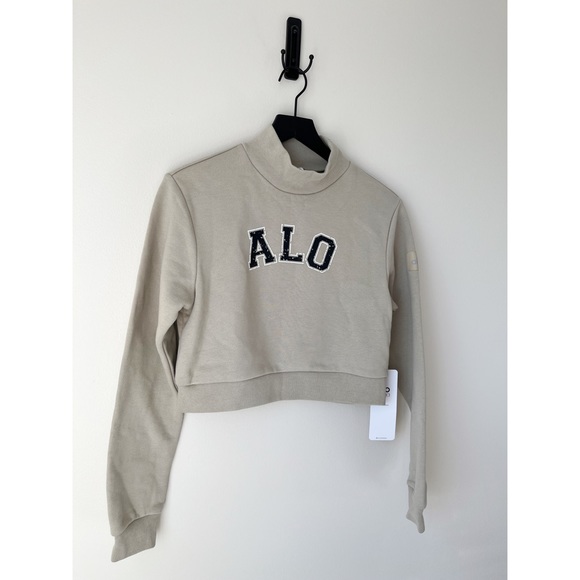 ALO Yoga Tops - alo yoga • graphic mock neck cropped sweatshirt